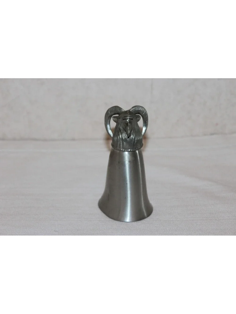 Vintage Connecticut Pewter Goat Head Stirrup Cup Shot Glass Ram Hunting Barware